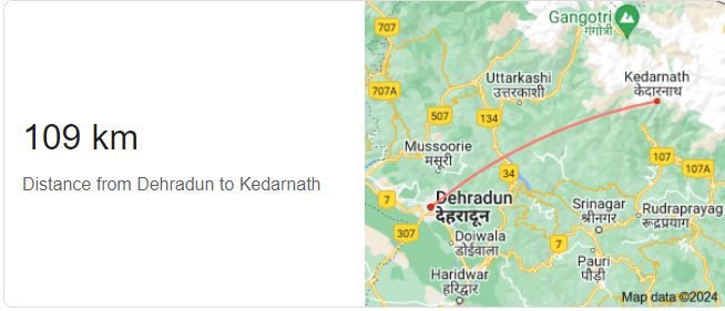 केदारनाथ कितने किलोमीटर है